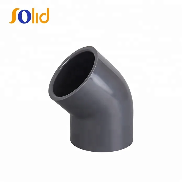 Factory Price DIN Plastic Pvc Pipe Fittings UPVC PVC 45 Degree Elbow