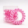 Women Telephone Line pink Hair Band Tie Rope Circle Ring Bracelet