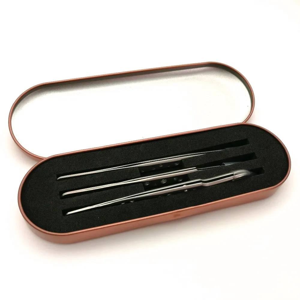 Leather Eyelash Tweezer Case Tweezers Set With Case Storage