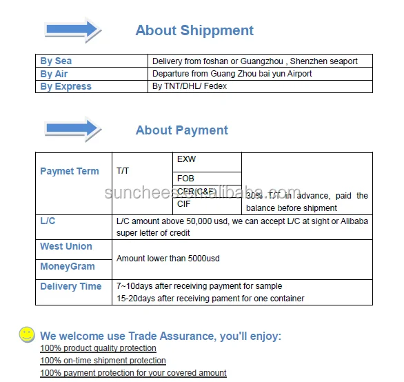 payment and shippment