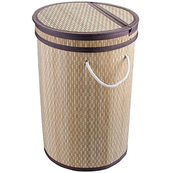 round laundry hamper with lid