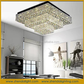Modern Steel Led K9 Crystal Chandelier Ceiling Light Square Modern Steel Led K9 Crystal Chandelier Ceiling Light