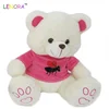Factory supply unique design fancy cartoon soft stuffed toy cloth education bear logo plush animal bear with t-shirt for sale