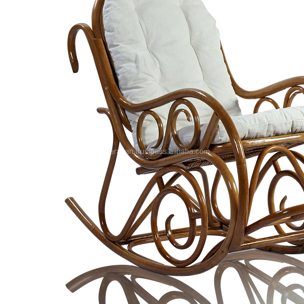 Comfortable Rattan Rocking Chair Natural Rattan Chair With Cushion