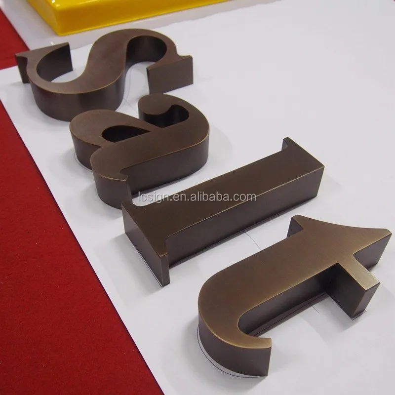 Laser Cut Copper Plating Stainless Steel Vintage 3d Letter Sign Buy