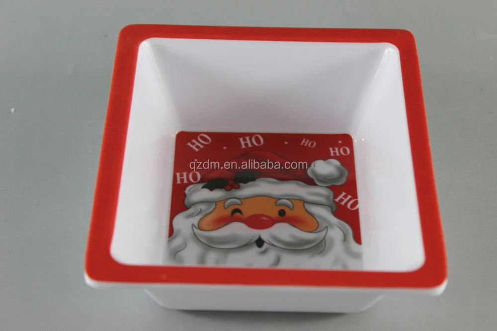 Christmas Melamine Chip Bowl/Xmas Chip And Dip Bowl