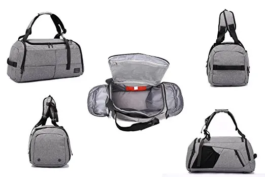 3-Way Business Duffel Bag Anti Theft backpack Travel Sports Luggage with Shoe Compartment