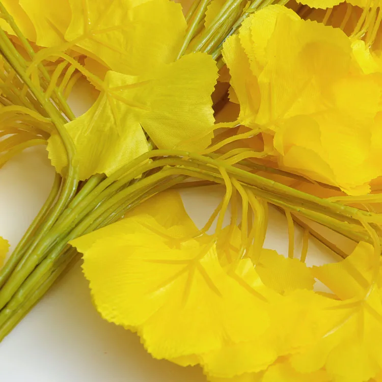 High Quality Artificial Plastic Branch Ginkgo Tree Yellow Leaves Buy