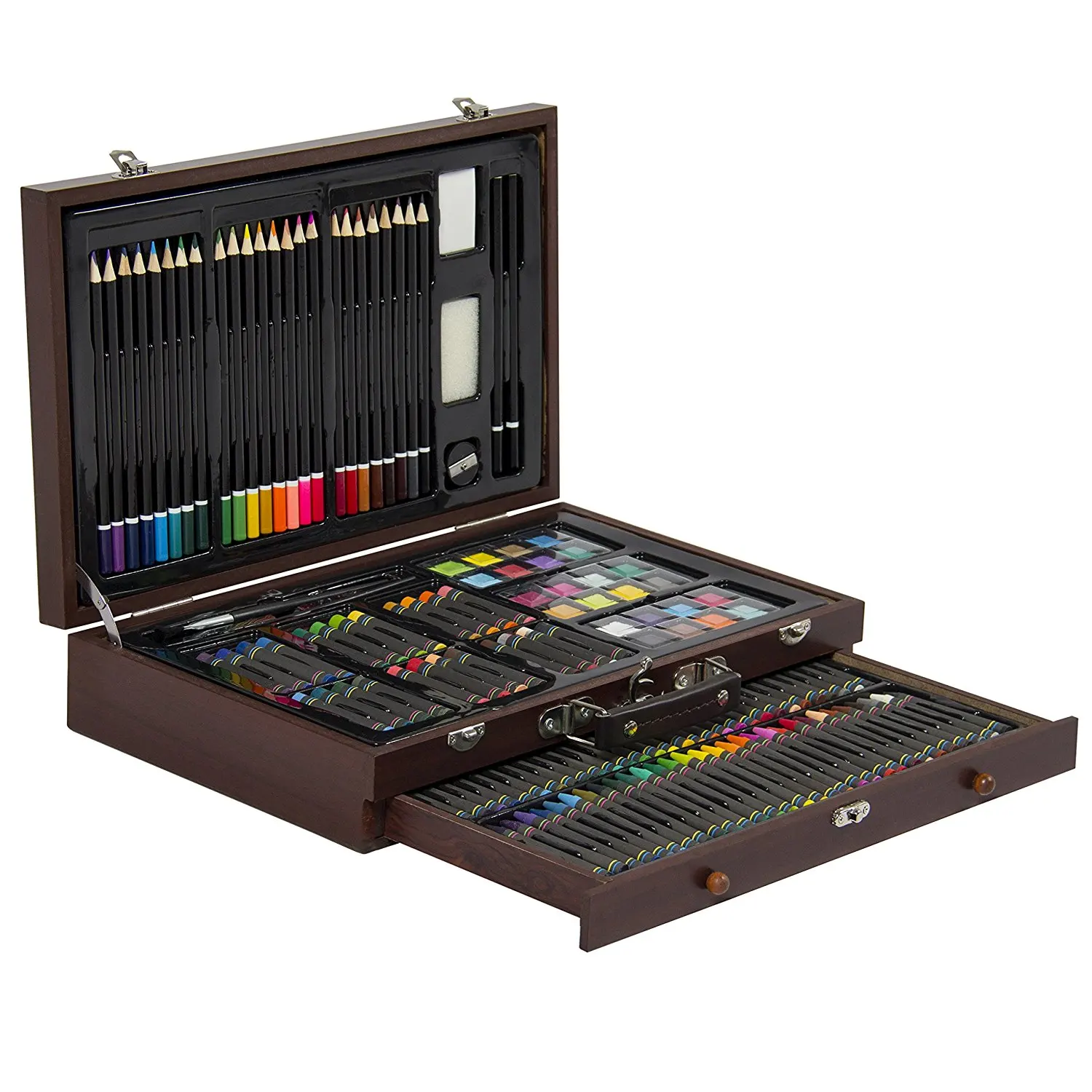 140 Pieces Deluxe Art Creativity Set Wooden Art Set For Kids Drawing