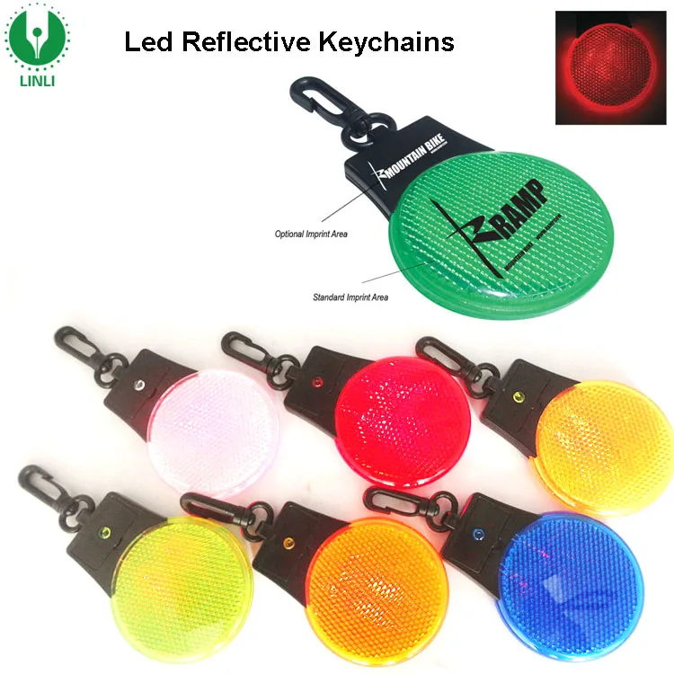 3 Leds Safety Mini Led Flashlight Reflective Keychain With Logo Buy