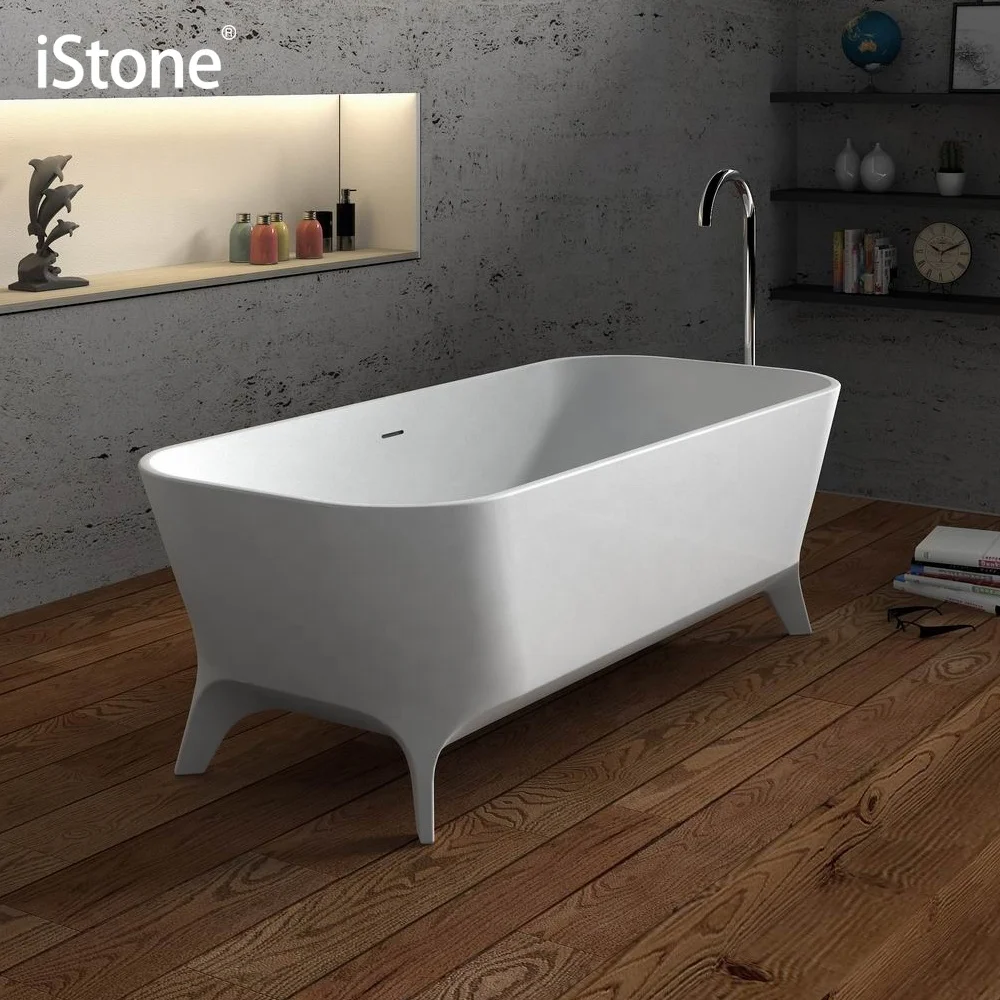 Solid Surface New Design Composite Stone Freestanding Bathtub Wd65158