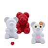 White Foam Bear DIY Rose Bear Mold Toy for Valentine's Day Party Wedding Decoration bubble foam Flower teddy bear