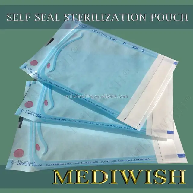 Qualitative ISO 13485 Self Sealing Sterilization Pouch for sterilize disposable