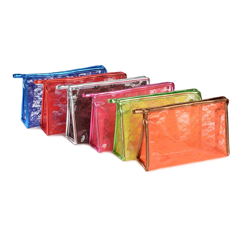 Sublimation Lace Transparent Cosmetics Sundry Kit Bag,Pvc Plastic