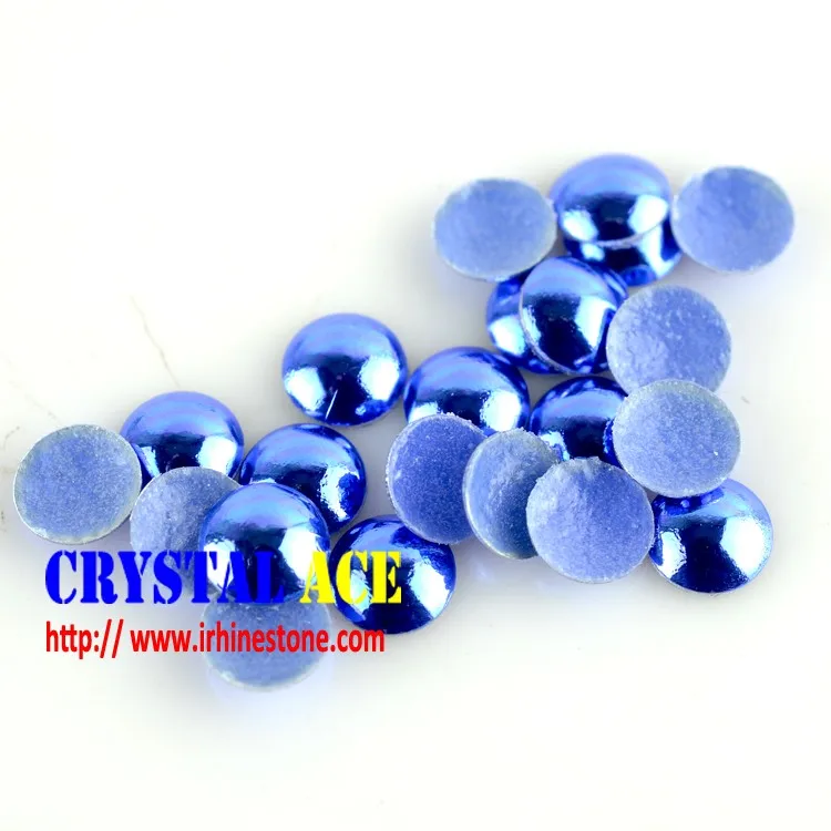 Sparkle Cobalt color lead free&nickel free rhinestuds dome, hotfix half-round pearls for DIY clothes punk jacket