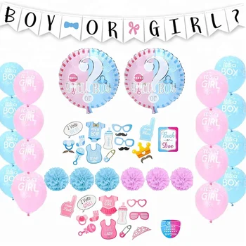 Birthday Baby Shower Decorations Boy Or Girl Banner Balloon Photo