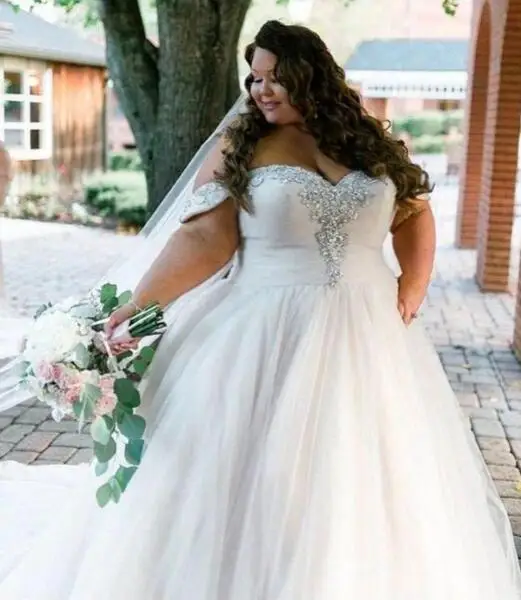 Plus Size Off Shoulder Lace Gown Wedding Gown White or Pink Dress XL XXL XXXL 