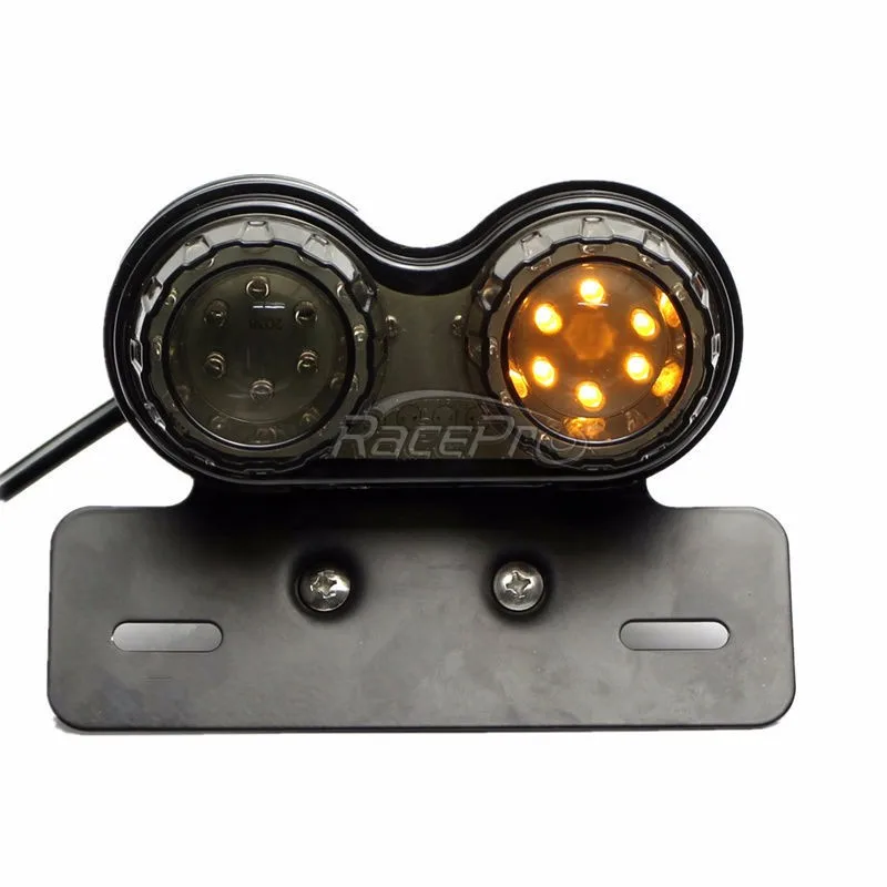 Led Twin Dual Turn Signal Brake License Plate Integrated Motorbike Tail Light For Bobber Cafe