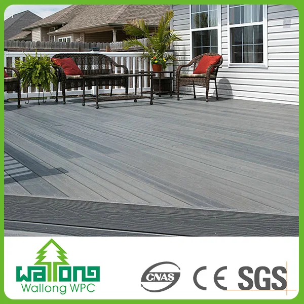 The most popular no pollution composite flooring teak color wpc decking