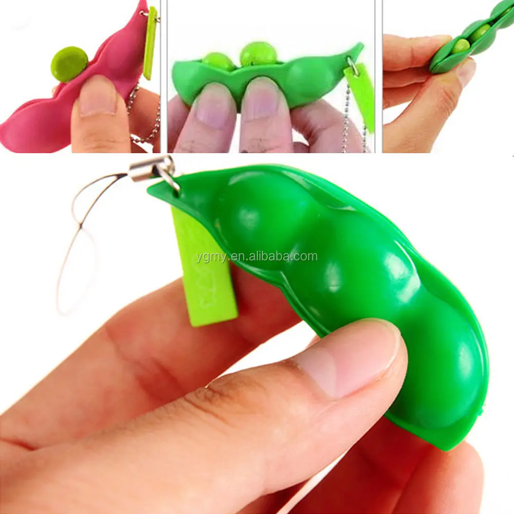 Details about   ute Creative  Extrusion Pea Bean Soybean  Stress Relieve Toy Keychain key tag 