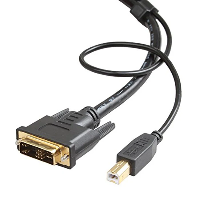 USB AM to VGA M+USB BM Display Monitor Cable LIANSHU KVM 2-in-1 DVI M 