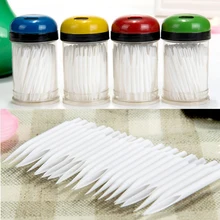 100 pcs Bout Pointu Blanc Creux Cure-Dents En Plastique