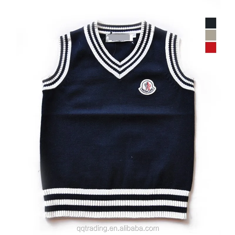 2018 Primavera Jersey Con Cuello En V De 100% Chaleco De Chaleco de Punto Niño Niña Jersey Estudiantes Suéter Ropa