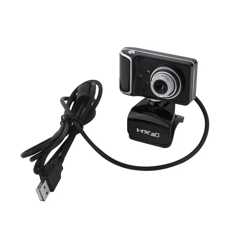 16M Pixel HD Webcam Clip-on 3 LED Rotatable Web Camera For Computer Black Red