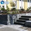 Black basalt cube stones for landscaping