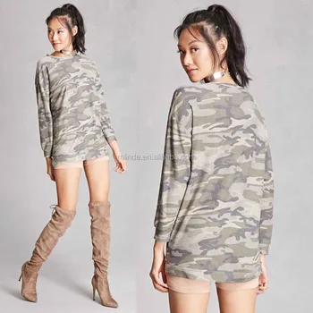 camo long sweater