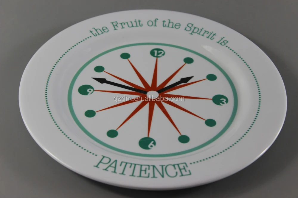 Clock Printing Melamine Dinner Plates For USA
