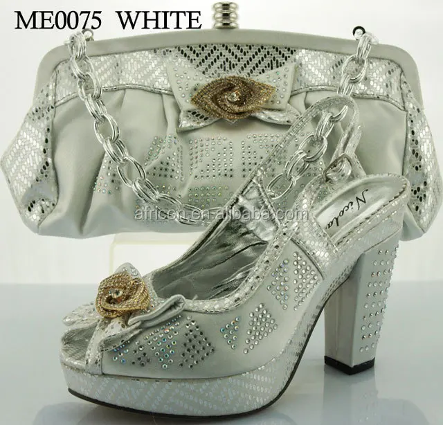 silver shoes matching bag