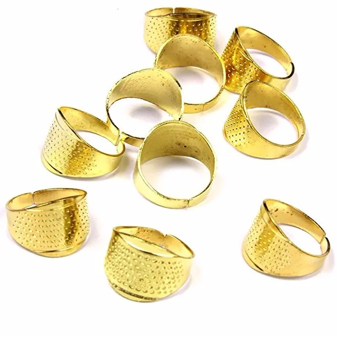 Ornaments Gift Sewing Thimble Ring With Gold And Silver Color Open