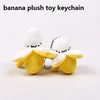 Super Cute 7CM Little Yellow Banana Plush Stuffed Toy Key Chains Small String Plush Doll Fruit Toy Keychain for Women & Girl