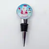 Hot Selling Souvenir Gift Double Side Crystal Glass Christmas Design Customized Metal Wine Stopper