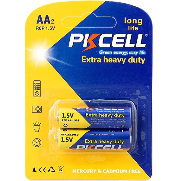 Pkcell Um3 Aa Size R6 R6p 1.5v Heavy Duty Carbon Zinc Battery