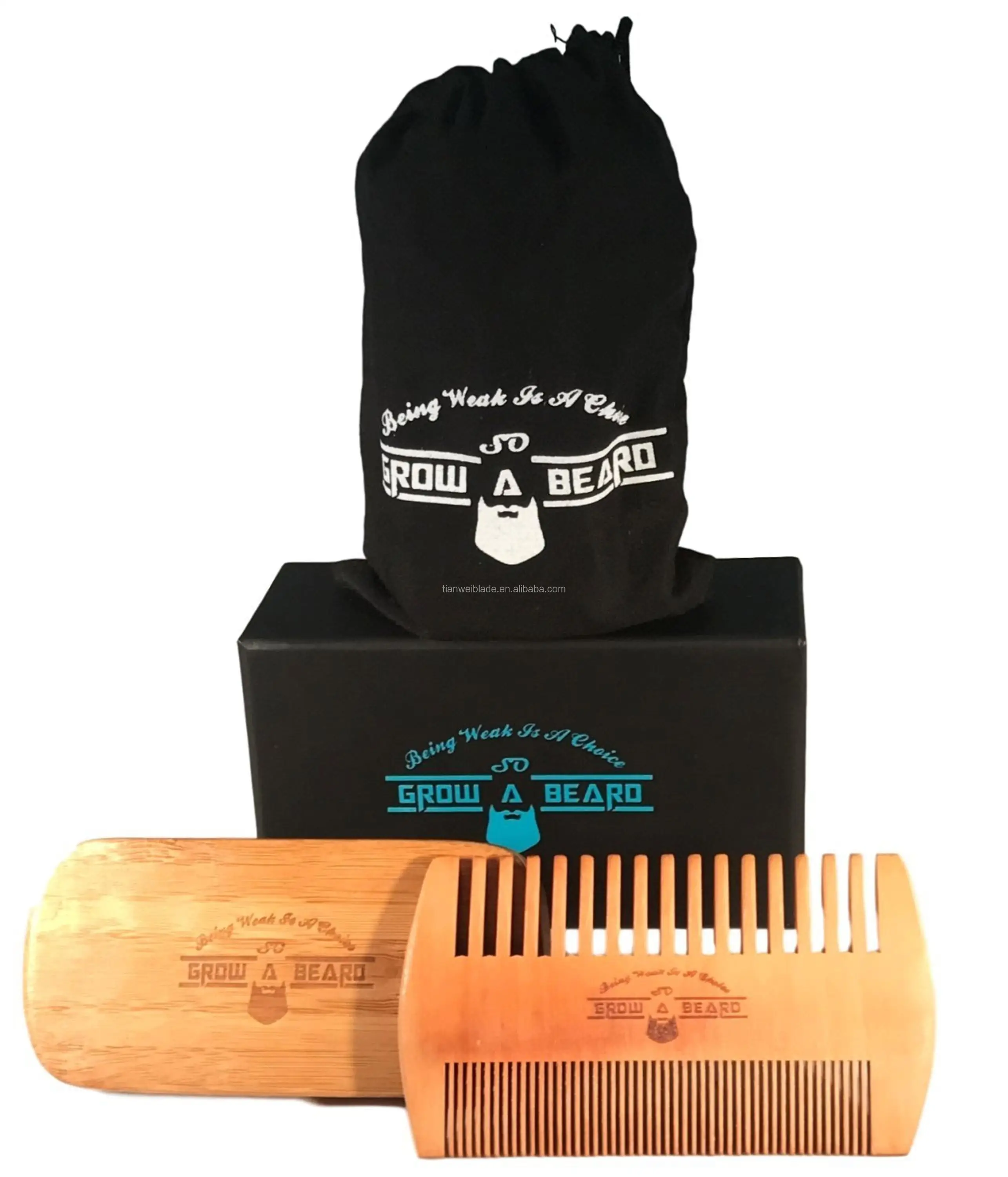 Beard Brush And Comb Set For Men Friendly Gift Box And Cotton Bag