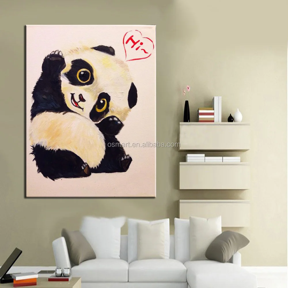 Baby Room Wall Decor Lovely Animal Panda Says Hi Oil Painting Baby Panda Says Hi Oil Painting On Canvas Jpg Room Wall Decor