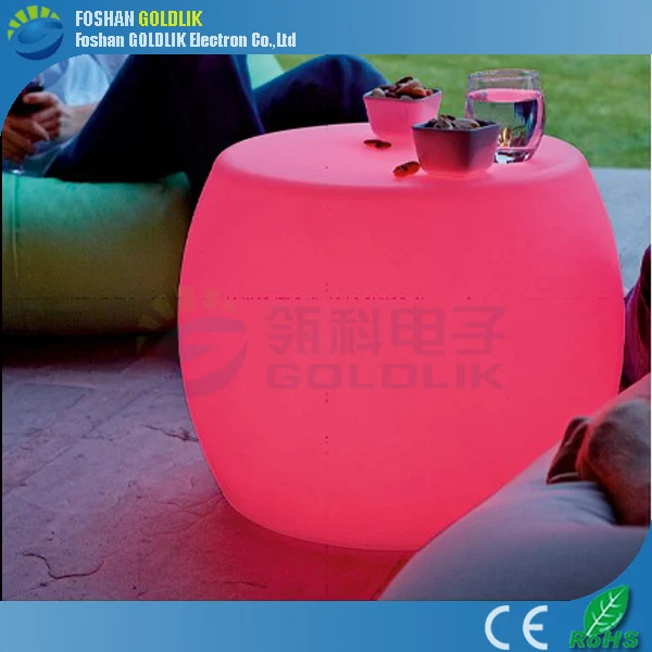Desain oem pe plastik furnitur taman outdoor pencahayaan rgb dipimpin 