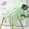 Lightweight 100% Cotton Throw for Summer, Knitted Throw Blanket with Fringes Machine Washable