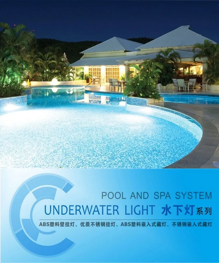 RGB 12v ip68 waterproof aquarium portable stainless steel  led underwater swimming pool light