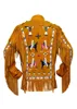 new style fring beaded cow boy horse rider fresh leather jackets