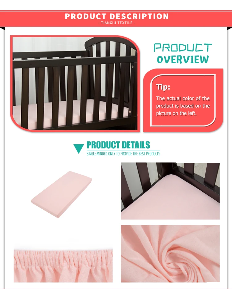 Fitted Crib Sheet Pink Color Jersey Polyester Sheet Baby Buy