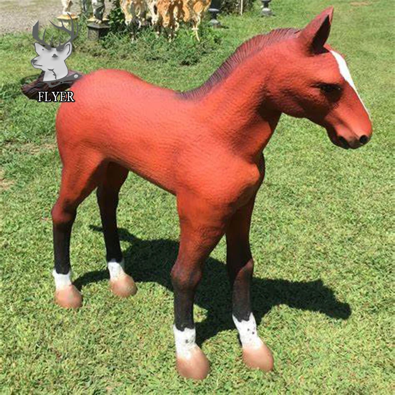 Hot Sale Red Color Life Size Fiberglass Hand Sculpture Horse Buy