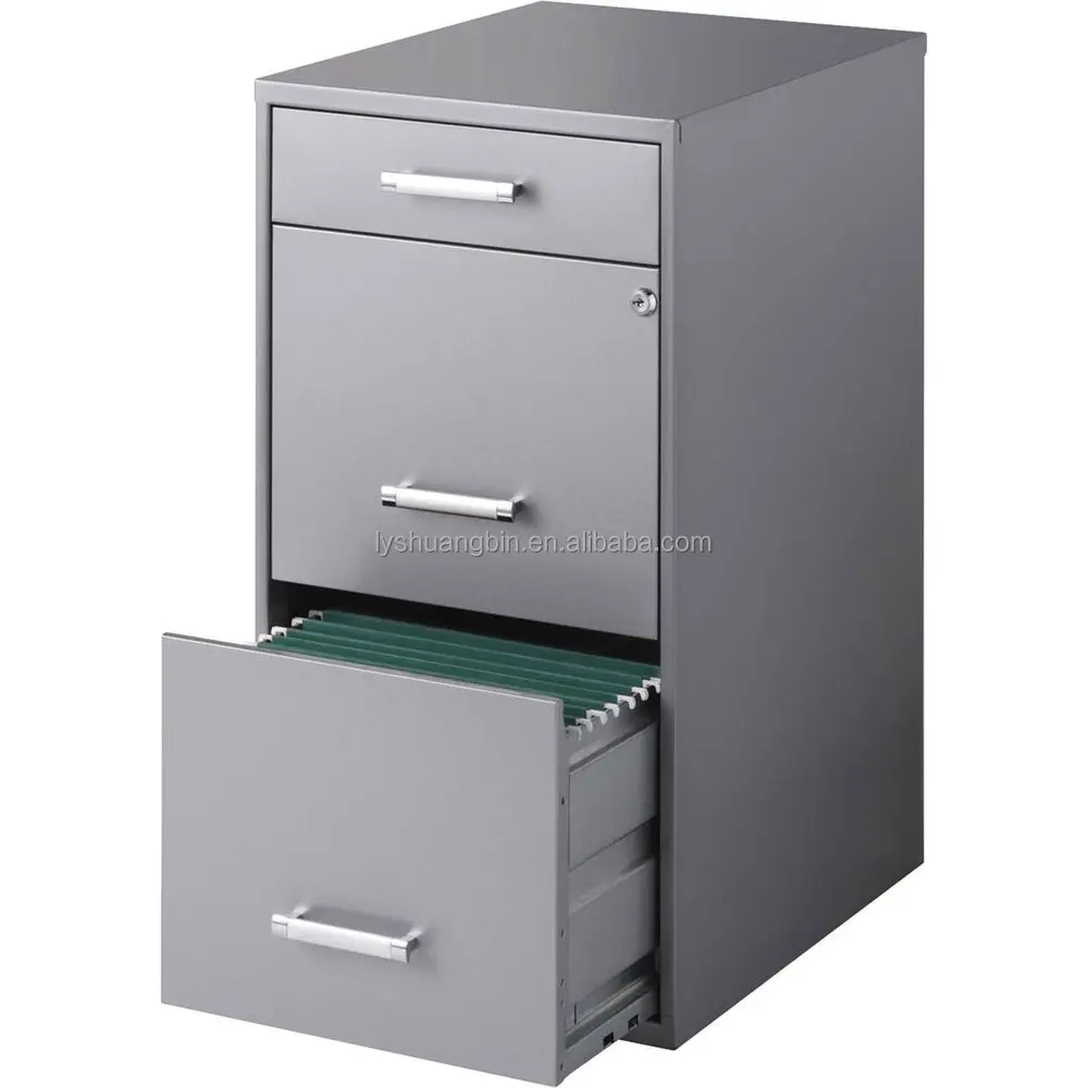 No Screw Knock Down Design 3 Drawer File Cabinet Lockable Small