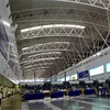 Large-scale prefab light gauge cambered steel structure pipe truss roof for airport