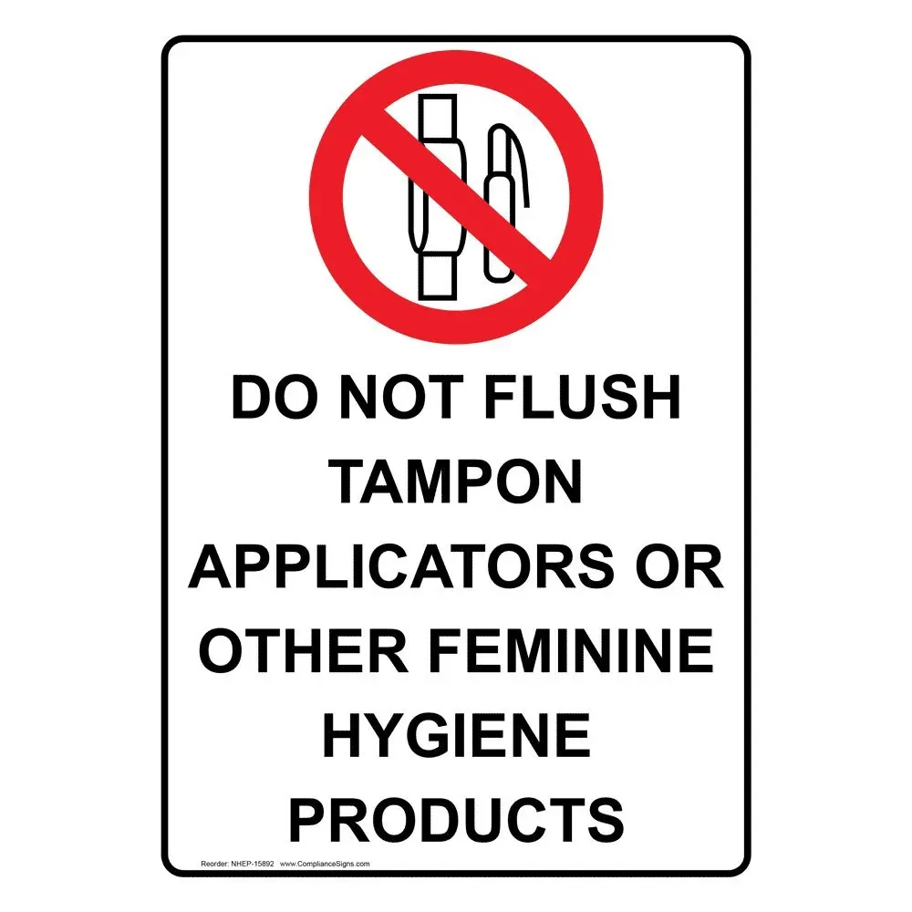 Compliancesigns Vertical Vinyl Do Not Flush Tampon Licators Compliancesigns Vertical Vinyl Do Not Flush Tampon Licators Labels 5 X 3 50 In With