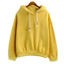 Women Hoodies Sweatshirts New Hot Sale Candy 10 Color Long Sleeved Thick Casual All-match Solid Leisure Hooded Hoodie Loose Tops