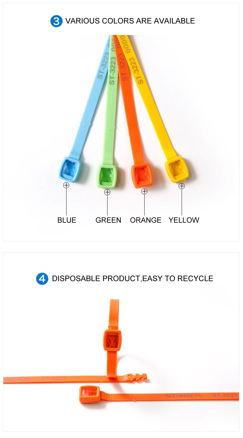 St3223 223mm Hs Code 3926909090 Fixed Length Bank Atm Plastic Seal