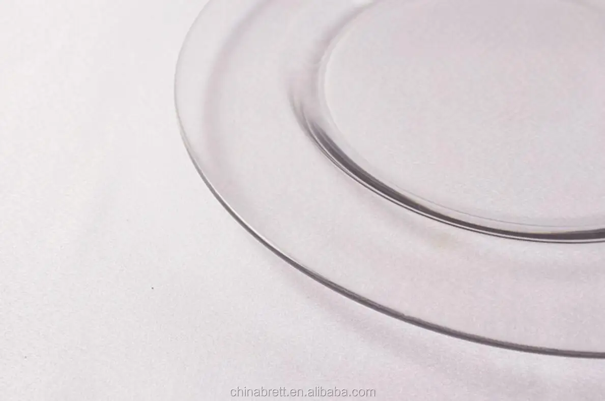 Wedding Tableware Gold Rim Glass Dinner Plate